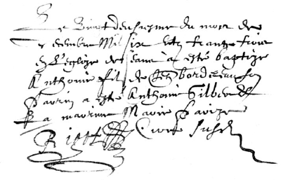 Antoine Bordeleau baptismal certificate